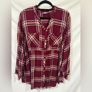 Maurices plaid 2XL blouse.